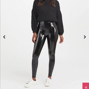 Spanx Patent Leggings Petite Medium NWT